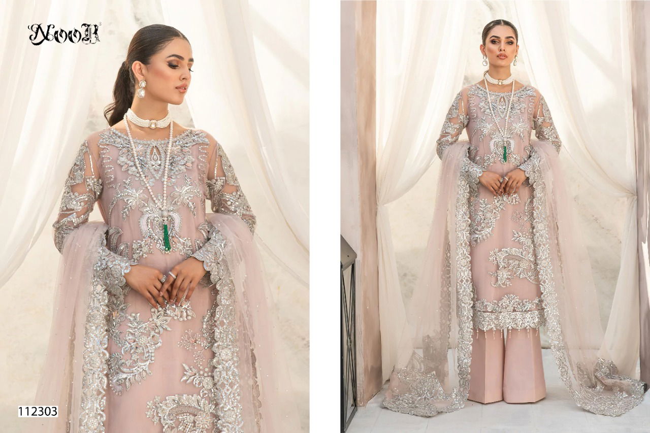 Noor Imrozia Embroidery Georgette Heavy Festive Wear Pakistani Salwar Kameez Collection